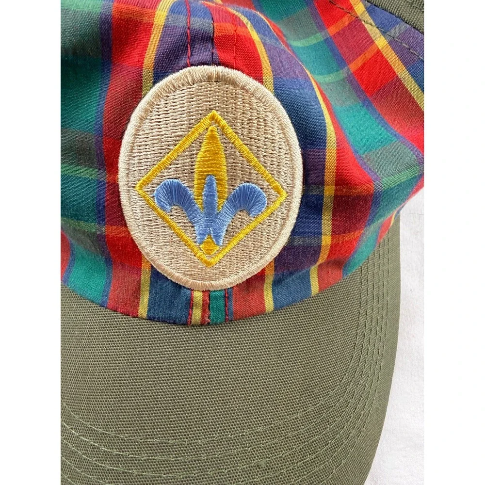 Boy Scouts of America Cub Scout Hat 2012 Plaid Olive Green Youth M/L Adjustable